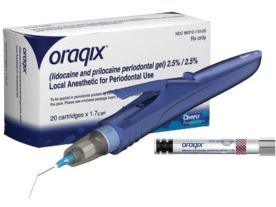 Oraqix Periodontal Gel 2.5% Lidocaine and 2.5% Prilocaine 20/Box - Oraqix Cartridge 20/Pk
