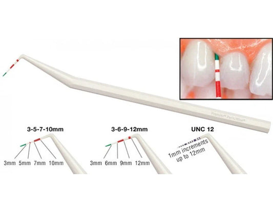 PerioWise Autoclavable Periodontal Plastic Probes 12/Pk  3-5-7-10mm / 3-6-9-12mm
