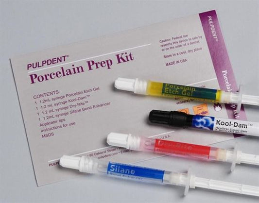 Pulpdent Porcelain Prep Kit (Silane-Etch-Kool Dam,Dry Rite) #PPK Porcelain Etch