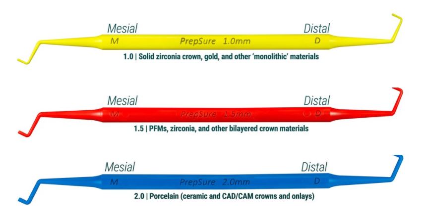 PrepSure Crown Prep Guide Assorted Set 3/Pk (1.0-1.5-2.0mm)- ContacEZ #92403