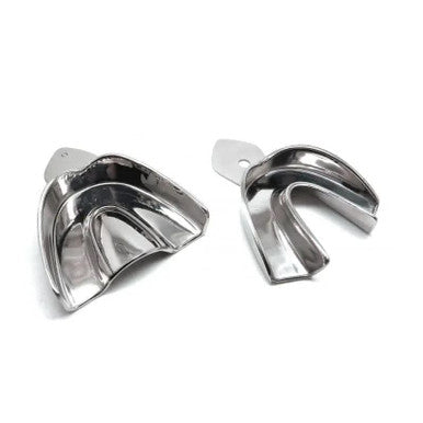 Solid Metal Impression Tray Non Perforated Kit U/L 2/Pk - X Small