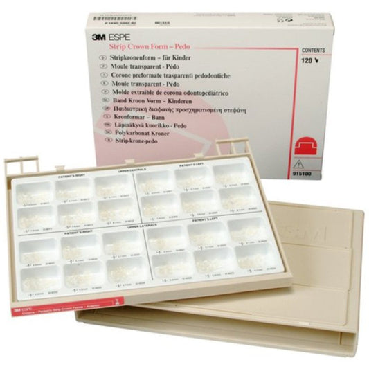 3M Unitek PEDO Strip-Off Crown Assorted Size Anterior Set 120/Bx #915100