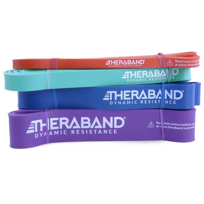 THERABAND High Resistance Bands, 4 Pk 15-50lbs