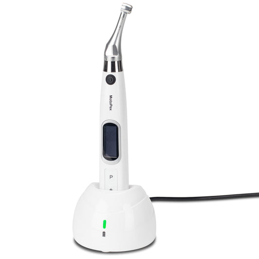 Woodpecker MotoPex white cordless brushless endodontic motor with apex locator and charging dock