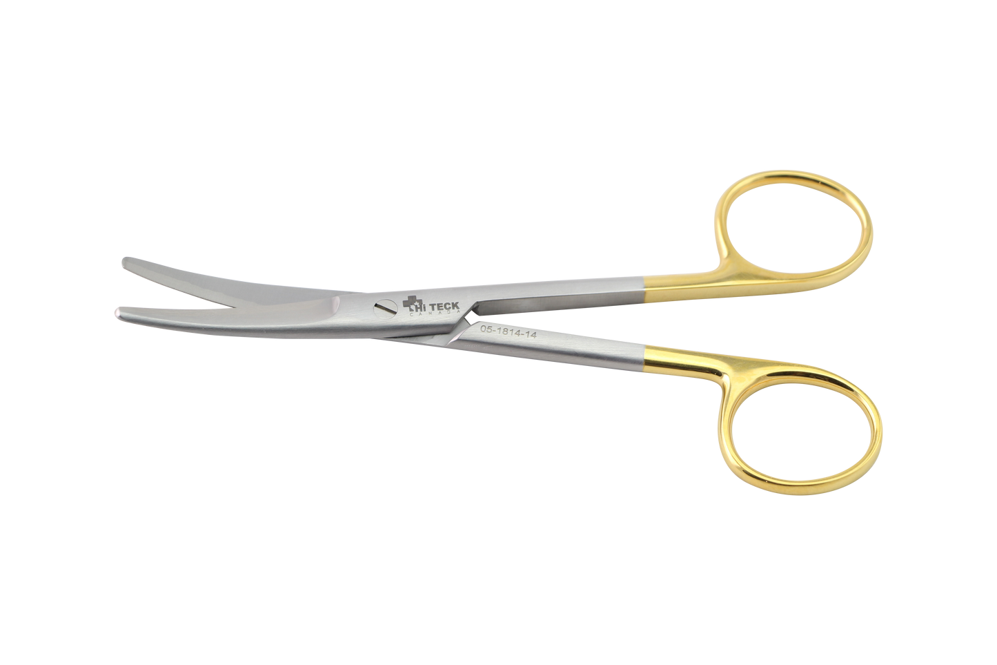 HiTeck Mayo Scissor, Curved, Beveled Blades, Tungsten Carbide, 14.5CM