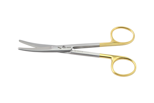 HiTeck Mayo Scissor, Curved, Beveled Blades, Tungsten Carbide, 14.5CM