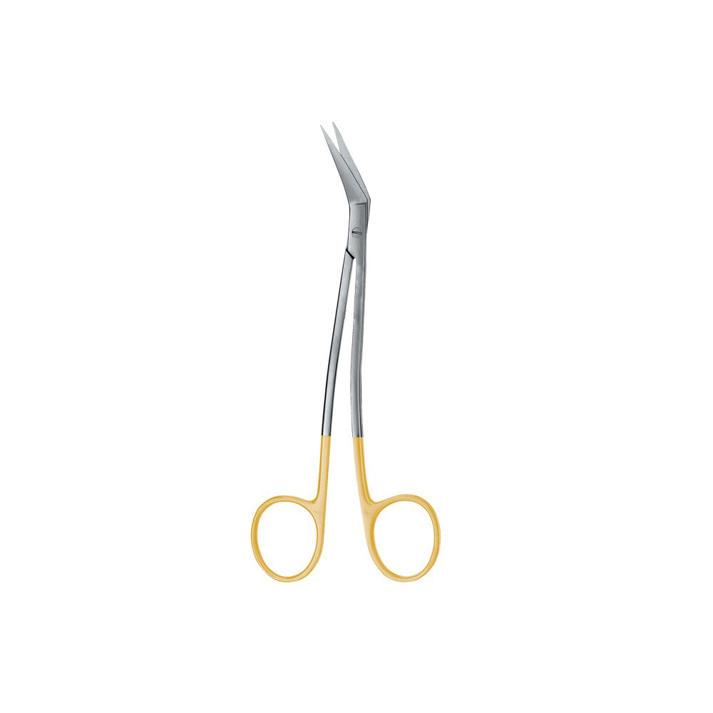 Locklin Scissor, Curved, 16.5CM, 1 Blade Serrated, Tungsten Carbide