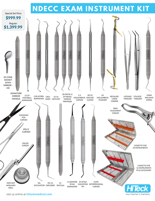 NDECC Clinical Skills Instruments for NDEB Exam, Full Kit - Lifetime Warranty