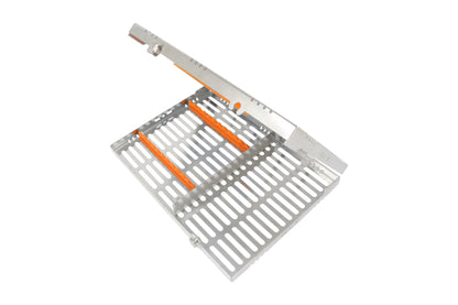 Sterilization Cassette for 12 Instruments, With Accessory Area, Detatchable - 280X202X30MM