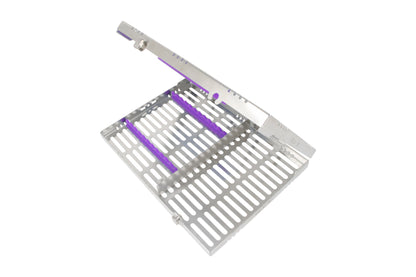 Sterilization Cassette for 12 Instruments, With Accessory Area, Detatchable - 280X202X30MM