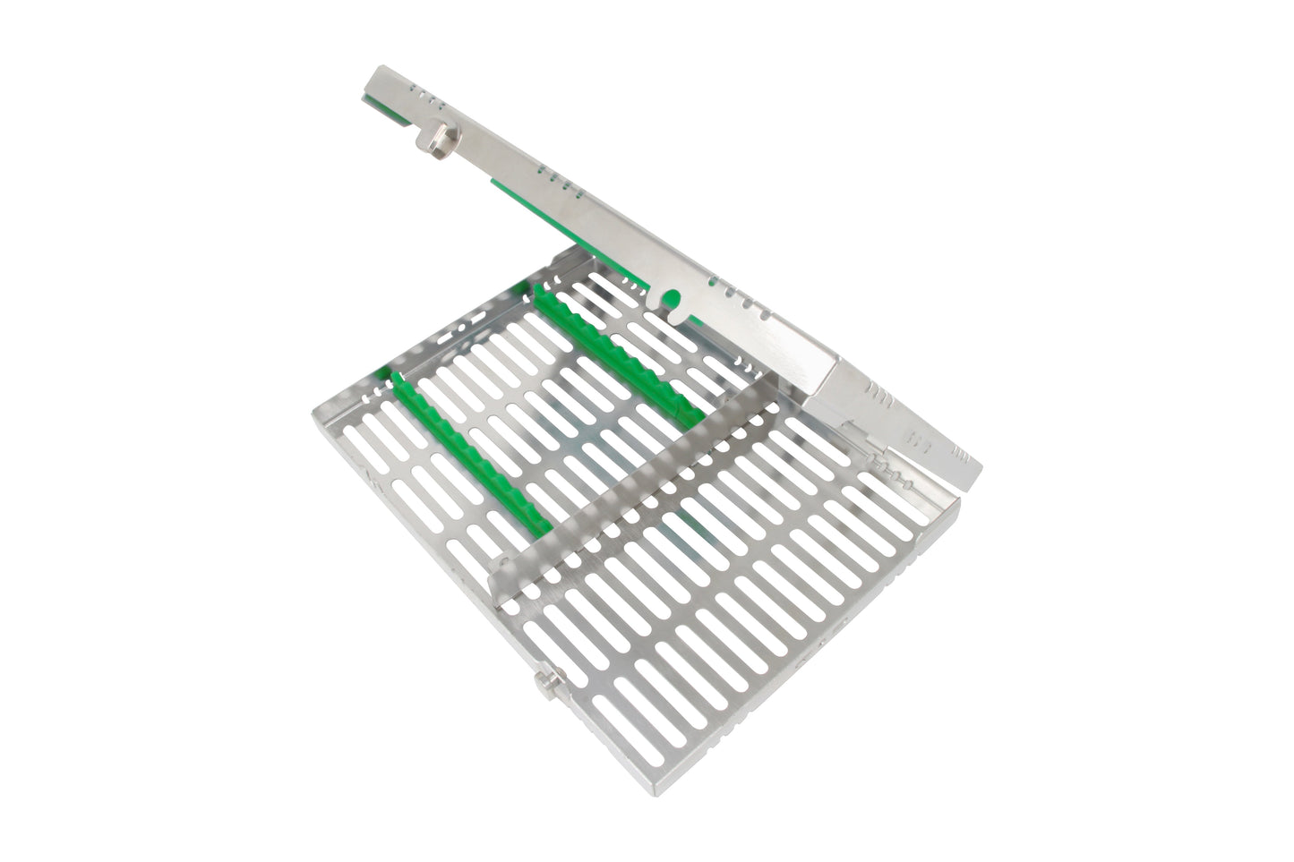 Sterilization Cassette for 12 Instruments, With Accessory Area, Detatchable - 280X202X30MM