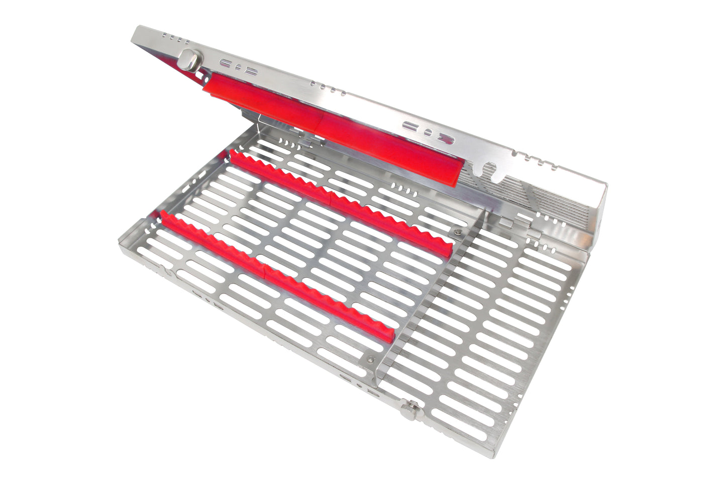 Sterilization Cassette for 20 Instruments, With Adjustable Accessory Area - 370x202x30, Detachable