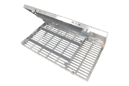 Sterilization Cassette for 20 Instruments, With Adjustable Accessory Area - 370x202x30, Detachable