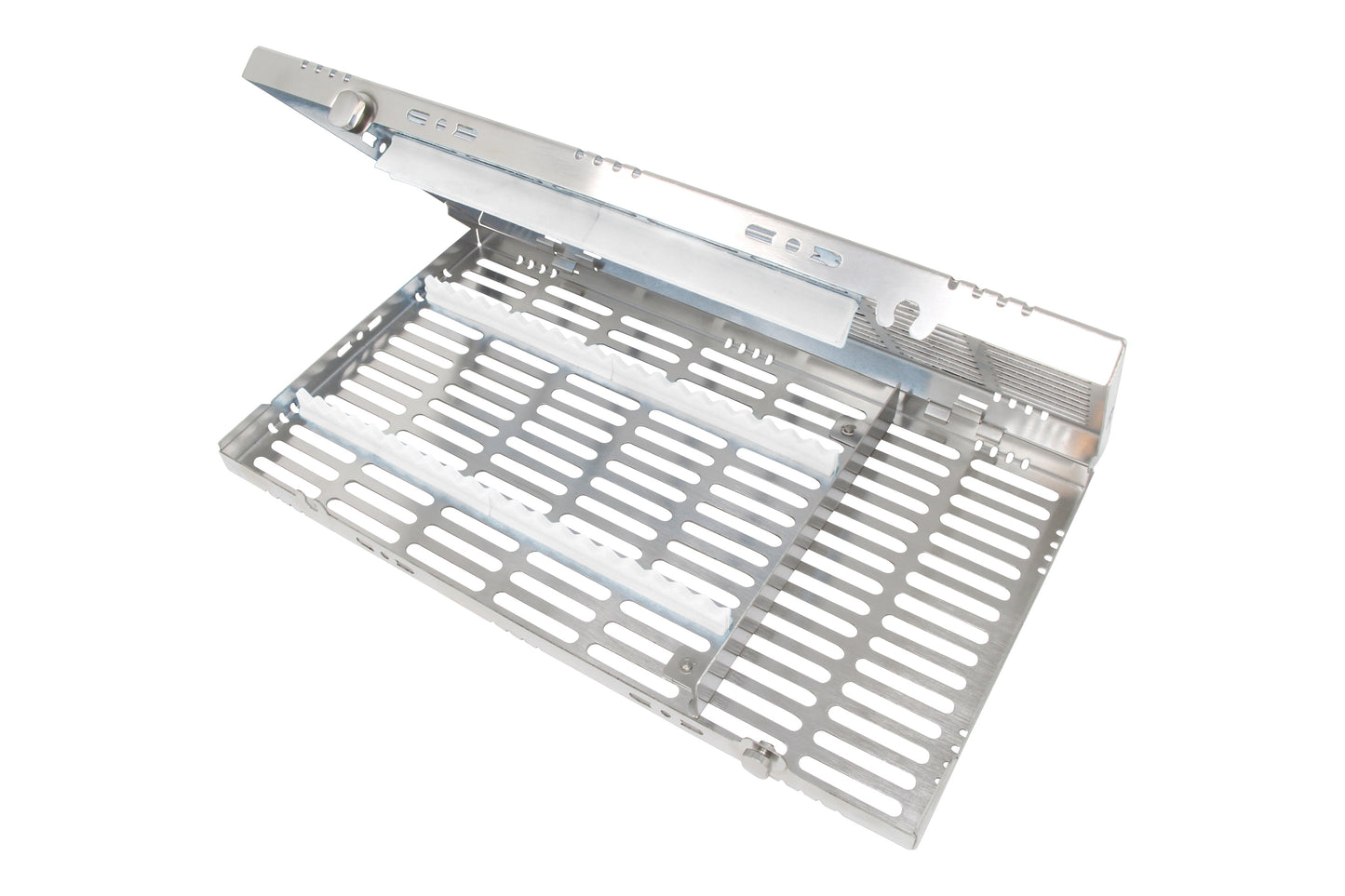 Sterilization Cassette for 20 Instruments, With Adjustable Accessory Area - 370x202x30, Detachable