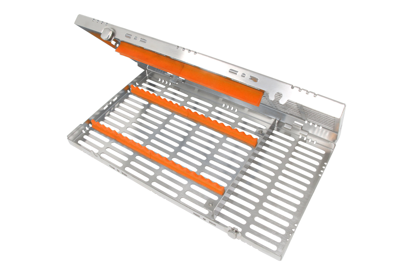 Sterilization Cassette for 20 Instruments, With Adjustable Accessory Area - 370x202x30, Detachable