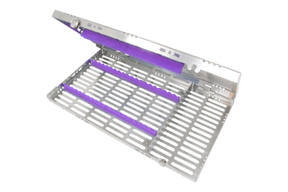 Sterilization Cassette for 20 Instruments, With Adjustable Accessory Area - 370x202x30, Detachable