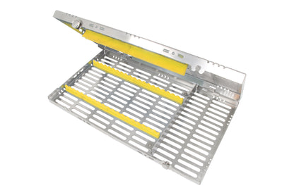 Sterilization Cassette for 20 Instruments, With Adjustable Accessory Area - 370x202x30, Detachable