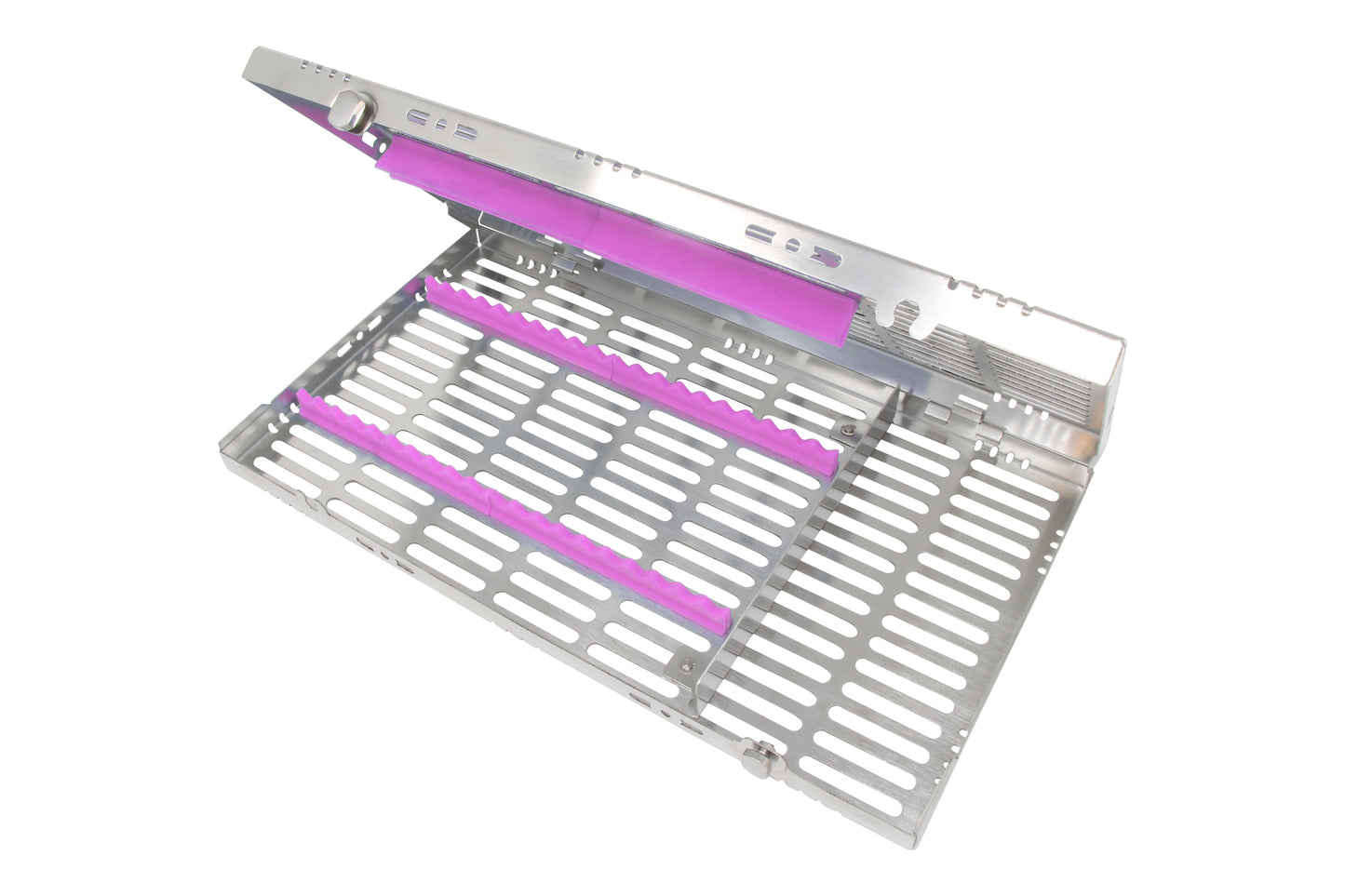 Sterilization Cassette for 20 Instruments, With Adjustable Accessory Area - 370x202x30, Detachable