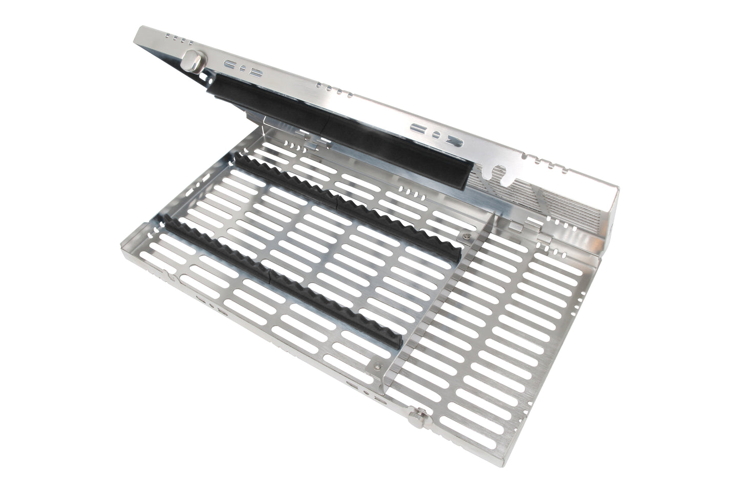 Sterilization Cassette for 20 Instruments, With Adjustable Accessory Area - 370x202x30, Detachable