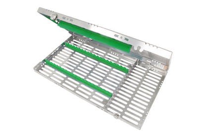 Sterilization Cassette for 20 Instruments, With Adjustable Accessory Area - 370x202x30, Detachable