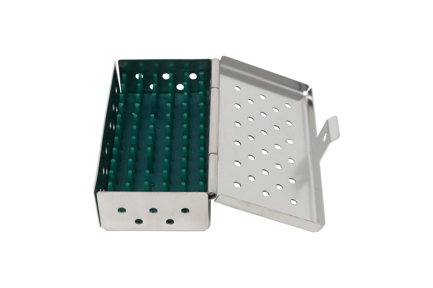 Sterilization Cassette for Clamps, Small Parts & Handpieces, With Silicone Mat - 80x40x20, Non Detachable