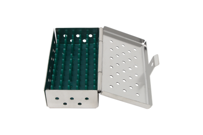 Sterilization Cassette for Clamps, Small Parts & Handpieces, With Silicone Mat - 80x40x20, Non Detachable